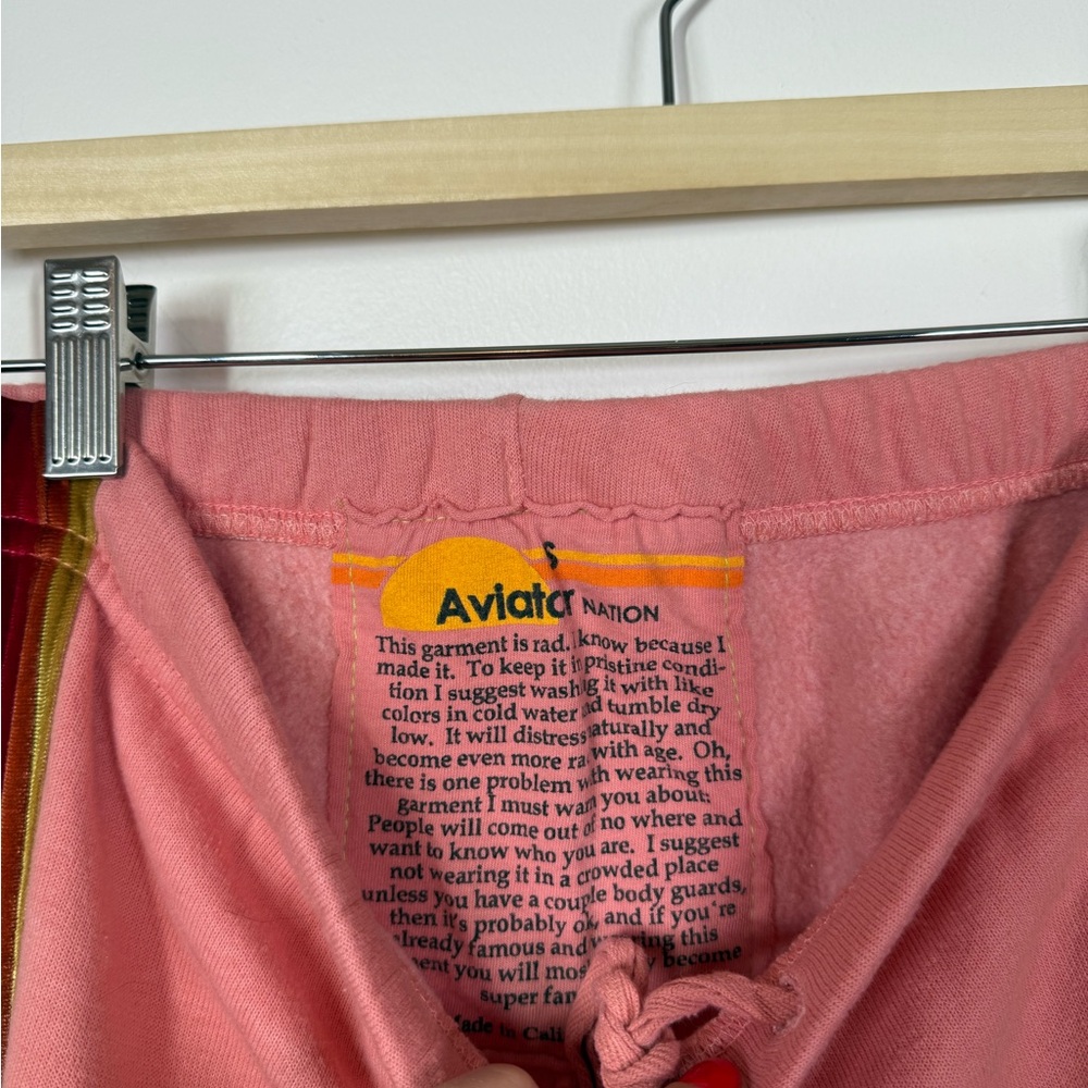 Aviator Nation Red‎ Velour 5 Stripe Sweatpants - Picture 3 of 9